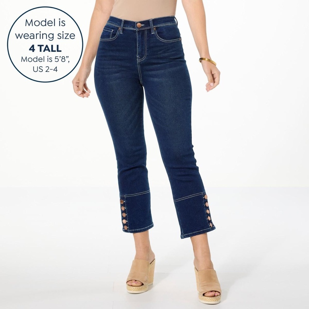 New DG2 by Diane Gilman Virtual‎ Stretch Denim Baby Btcut Crop Jean